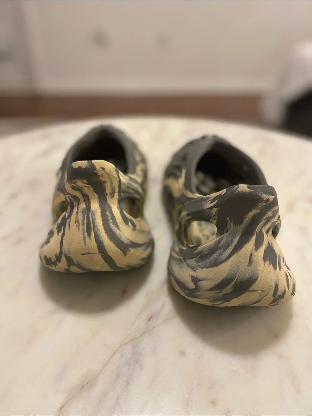 Yeezy Foam Runner Slip-On in Gray and Yellow Marbled